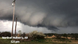 INSANE WALL CLOUD on tornado warned supercell in western Arkansas!