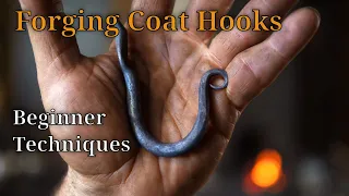 How to Forge Coat Hooks - Colonial Style - Begginer Blacksmithing Techniques