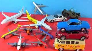 UNBOXING BEST CARS PLANES:  Airbus A350 Boeing B777 Mercedes Jeep UPS THAI INDIA SAUDI USA models