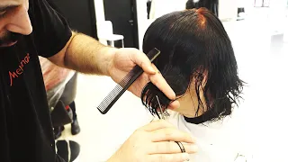 SHORT LAYERS & BANGS  FOR THICK HAIR - AMAZING ANTI AGE HAIRCUT