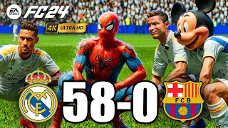 FIFA 24 - RONALDO, SPIDER MAN ALL STARS PLAYS TOGETHER | Real Madrid 58-0 FC BARCELONA