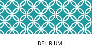 #Delirium #psychologywellbeing #cognitivedisorder