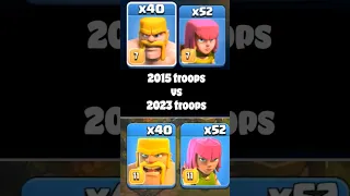 Clash troops that used to look SO different... (2015 vs 2023)