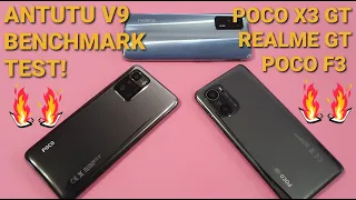 POCO X3 GT, REALME GT, POCO F3 Antutu Benchmark Test! Mediatek Dimensity 1100 vs Snapdragon 888/870!