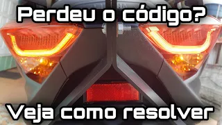 O QUE FAZER EM CASO DE PERDA DO CÓDIGO PARA LIGAR A XMAX 250?