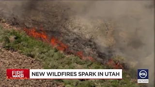 Multiple Utah fires burning near Nevada border