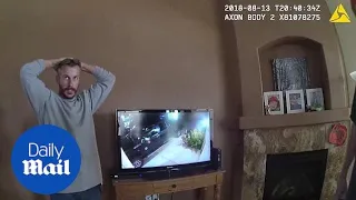 Moment Chris Watts realizes he's caught on neighbor's camera