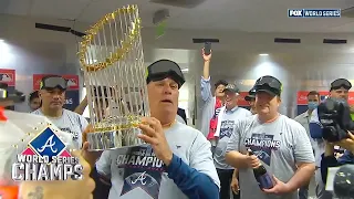 Brian Snitker leads Atlanta Braves’ locker room celebration after World Series win | MLB on FOX