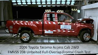 2005-2015 Toyota Tacoma Access Cab 2WD FMVSS 208 Unbelted Full-Overlap Frontal Crash Test