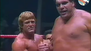 WWF ANDRE THE GIANT AND PAUL ORNDORFF VS RODDY PIPER AND BOB ORTON 1985 ابراهيم الراشد