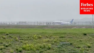 United Airlines Jet Rolls Off Runway In Houston, Texas