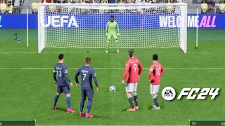 FC 24 | Ronaldo Mbappé Vs Messi Haaland | Man united Vs PSG | Final Penalty Shootout | PS5