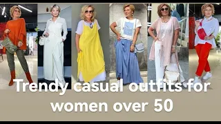 Trendy casual outfits for women over 50! Трендовые повседневные наряды для женщин за 50!