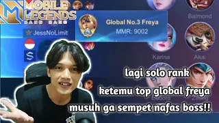 SOLO RANK KETEMU TOP GLOBAL FREYA ! MUSUH GA SEMPAT NAFAS BOSS !!