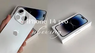 iPhone 14 Pro silver aesthetic unboxing | vs iPhone 11(comparison)