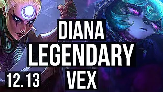 DIANA vs VEX (MID) | 3.0M mastery, 10/1/6, 1300+ games, Legendary | NA Master | 12.13