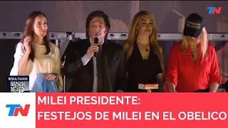 MILEI PRESIDENTE I Festejos con la militancia de La Libertad Avanza en el Obelisco