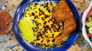 Zereshk Polo ba Morgh (Traditional Persian Barberry Rice with Chicken) - Cooking with Yousef