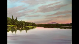 #367 water reflection scene, how to paint in acrylic