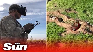 Ukrainian unit uses first person view drones to attack Russian trenches