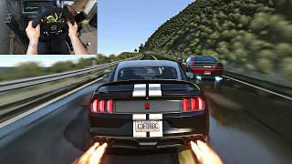 963HP Supercharged Mustang GT350R Vs 959HP Dodge Demon - Assetto Corsa | Thrustmaster Gameplay