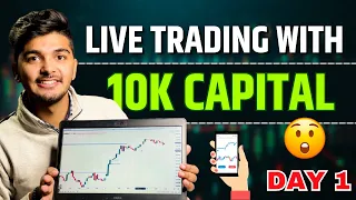 🔴Live trading with 10k capital || Day 1 || Stock market money || by Prashant Chaudhary