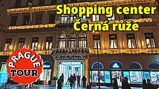 Shopping arcadein the heart of Prague. Walking tour of Prague, Czech Republic.