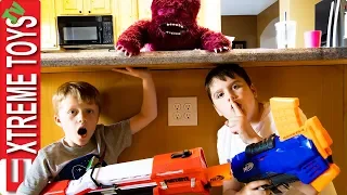 Weird Creature Falls from the Sky! Ethan and Cole Nerf Battle Alien!