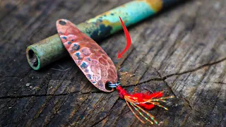 RED copper SPOON / do it yourself ul spoon lure for perch