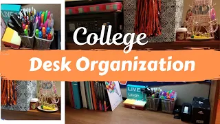 COLLEGE DESK ORGANIZATION: Declutter, Clean, and Organize my Desk with me | PREMED college student