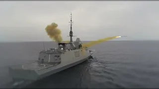 Tir missile EXOCET MM40 Block3C par la FREMM-DA Alsace