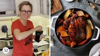 Tender One-Pot Roast Chicken a la Julia Child | Amanda Messes Up In The Kitchen