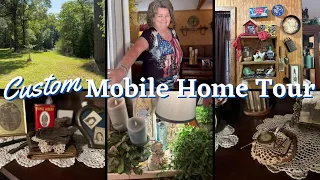 CUSTOM MOBILE HOME TOUR ~ It is full of family treasures + thrifted home