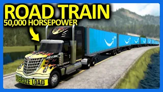 50,000 Horsepower Road Train vs Amazon Delivery in American Truck Simulator...