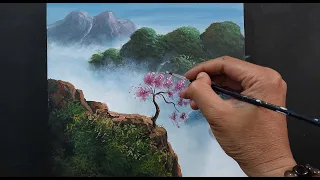 Acrylic Land scape Paintings / tutorial step by step