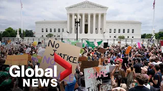 Roe v. Wade overturned: Reaction outside US Supreme Court as right to abortion revoked | FULL