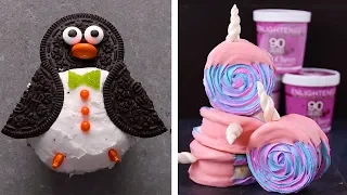 Unicorn Meringue Ice Cream Sandwiches & Penguin Cupcakes! | DIY Homemade Desserts & Decoration Ideas