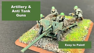 How to Paint Artillery & Anti-Tank Gun Models for Flames of War, 15mm Wargaming Miniatures & Terrain
