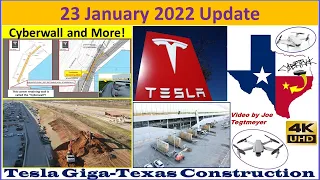 Tesla Gigafactory Texas 23 January 2022 Cyber Truck & Model Y Factory Construction Update (3:30PM)