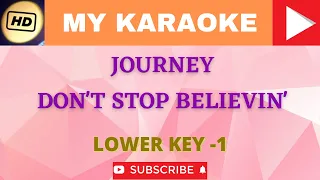Karaoke Lower Key -1 Journey Don't Stop Believin'