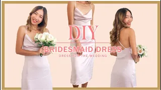 DIY Bridesmaid dress/Cowl neck dress open back - Step by step tutorial