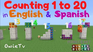 Counting 1 to 20 in Spanish Numberblocks Minecraft | Count in Spanish Song  | Counting Song for Kids