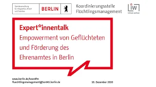 Expert*innentalk – Empowerment von Geflüchteten und Förderung des Ehrenamtes in Berlin