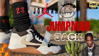 MUCH BETTER IN HAND JORDAN TRAVIS SCOTT JUMPMAN JACK TRAINER DETAILED REVIEW & ON FEET W/ LACE SWAPS