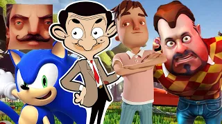 Hello Neighbor - New Neighbor Mr Bean Dark Riddle Aaron Sonic Gameplay Walkthrough