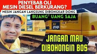 PENYEBAB OLI MESIN BERKURANG_JANGAN LANGSUNG BONGKAR MESIN!!!!!PC200-8/10