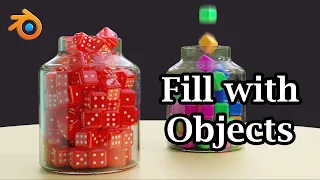 Fill Objects With Other Objects | Falling Cubes Inside Glass Jar | Rigid Body Physics In Blender