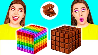 Челендж. Шоколадна їжа vs. Справжня їжа | Божевільний челендж від DaRaDa Challenge