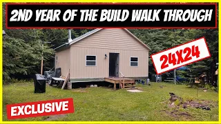 2nd Year tour of my 24x24 off grid cabin. Inside & Out!