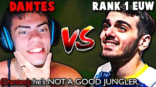 Dantes faces RANK 1 EUW Jungler and gets PISSED.